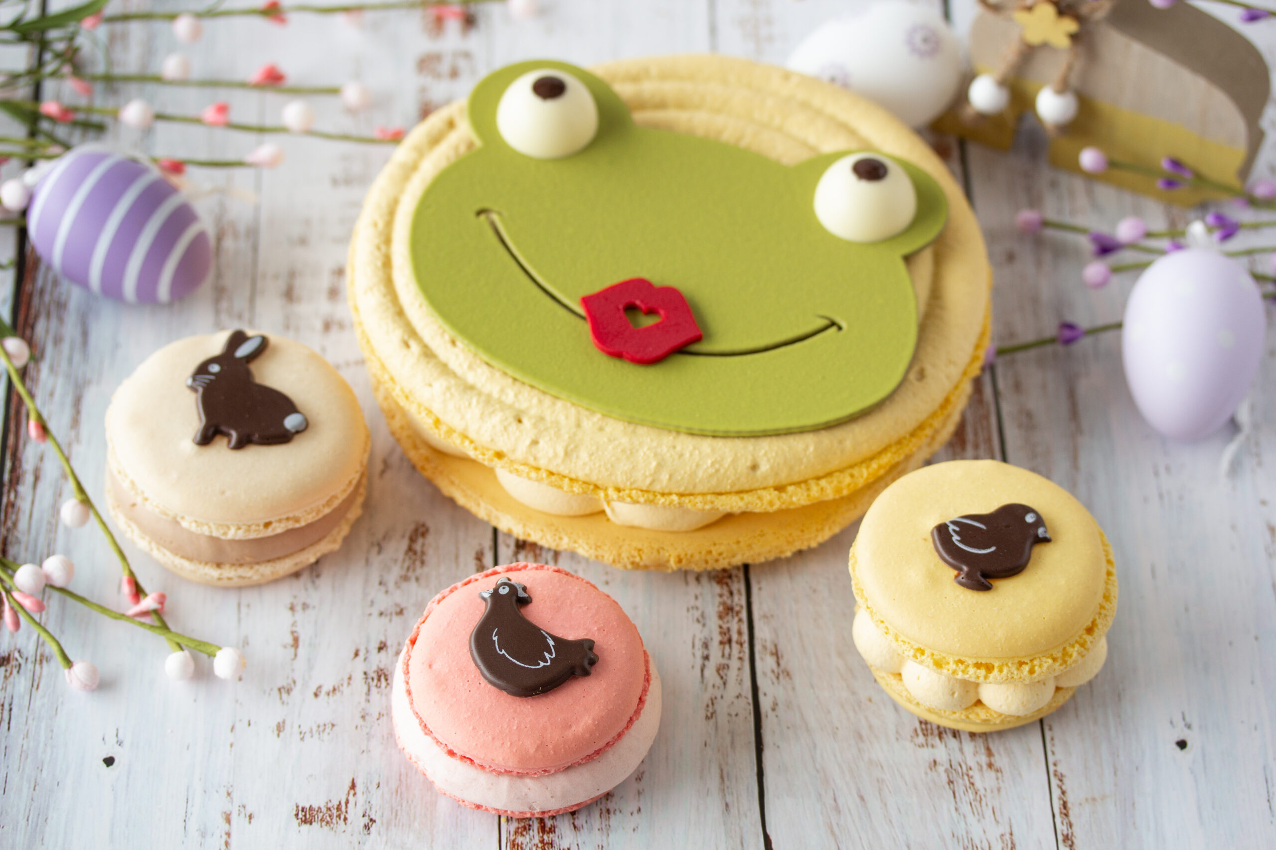 Macaron chocolat au lait et passion 8 pers et trio ind 1